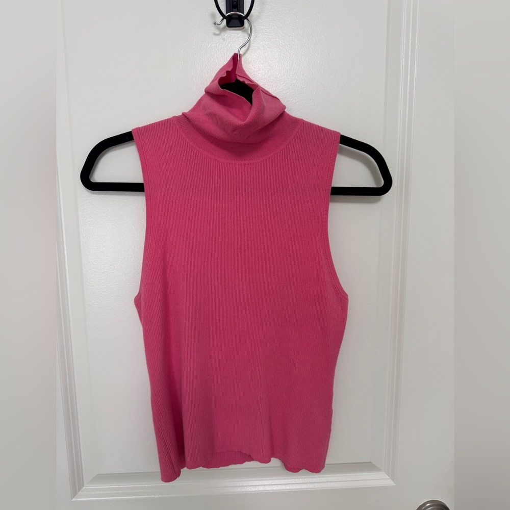 Aritzia Fuchsia Sleeveless Turtleneck Tank